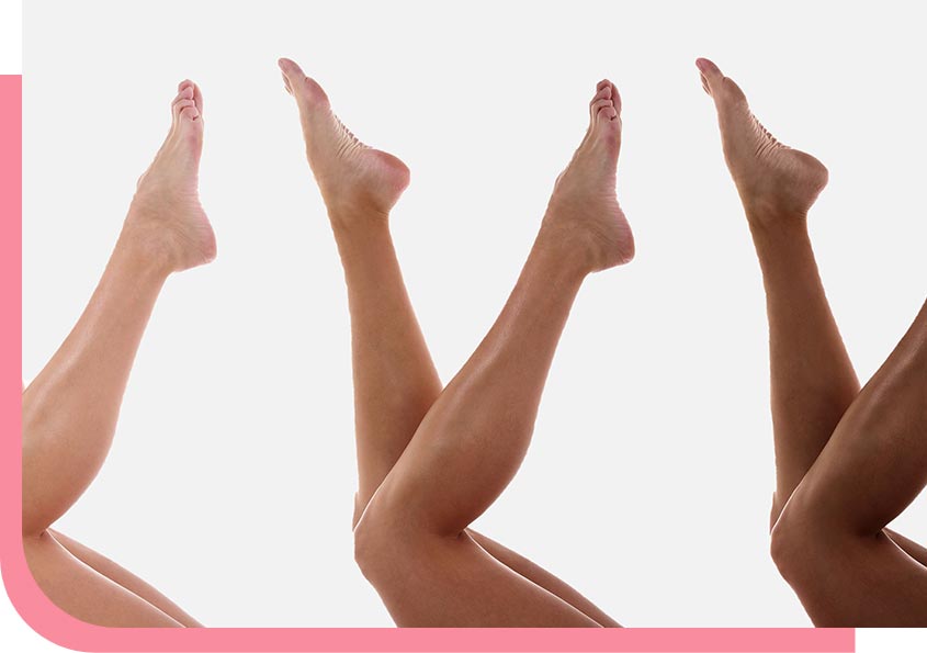 3 woman with legs in air