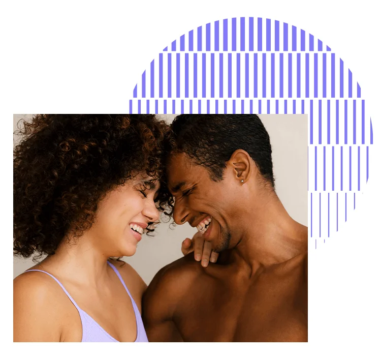 Man and woman smiling