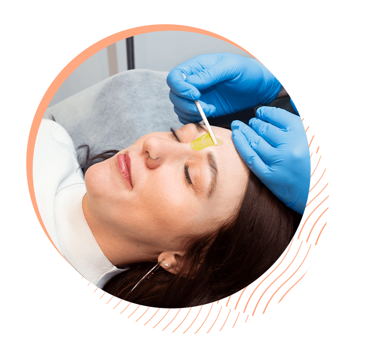 Woman getting a facial wax