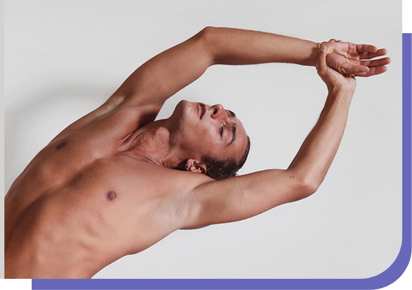 man stretching